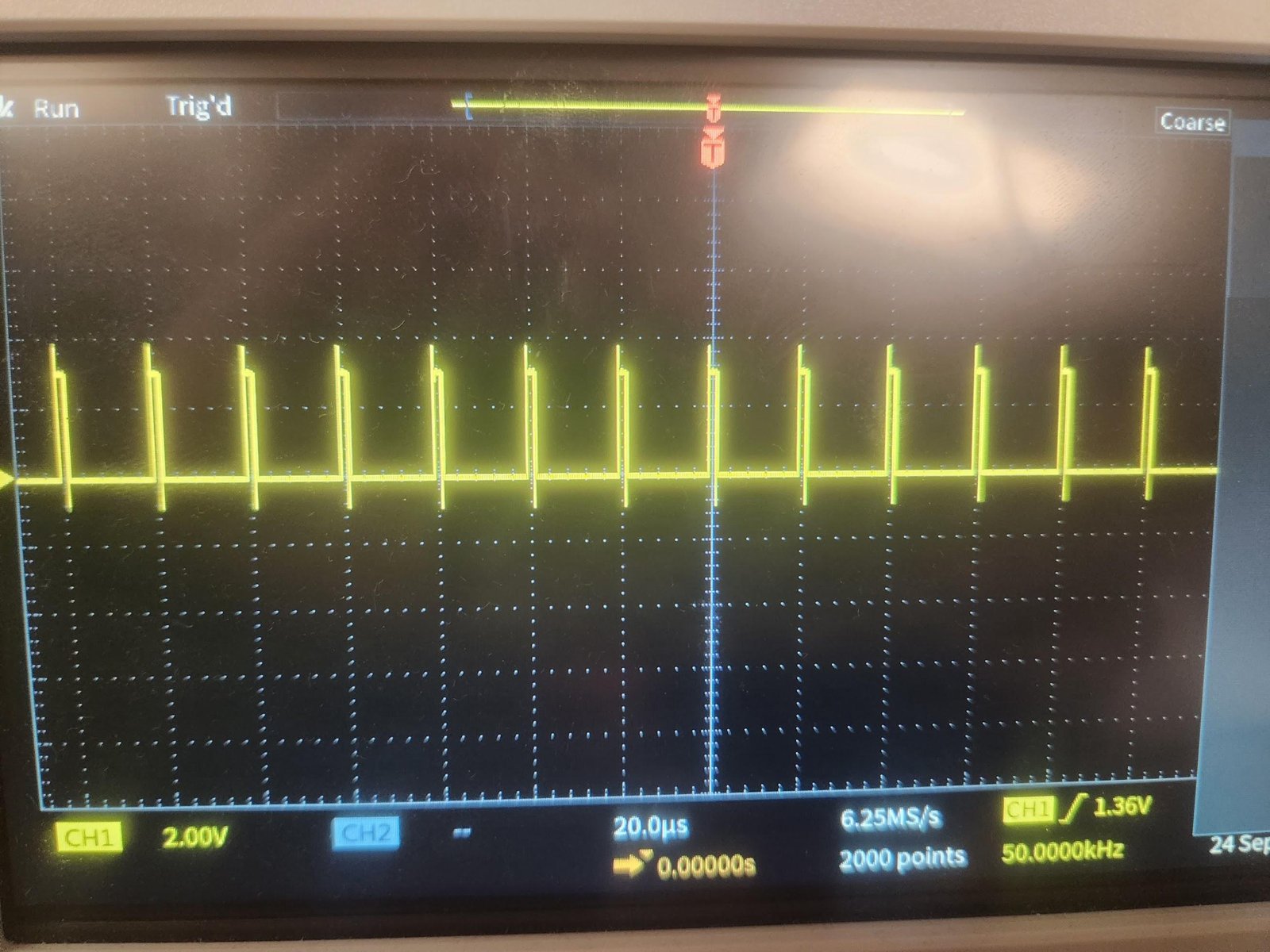 Timer ISR Scope Output (20 µs Period)